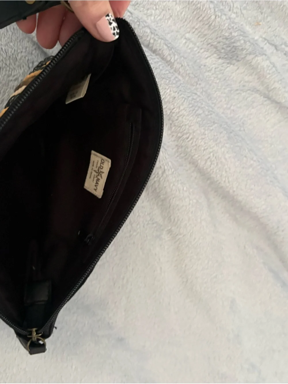 Old Navy Beaded Half-Moon Wristlet in Black, Cream, Tan, Brown